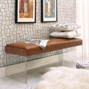 Envy Leather Acrylic Bench